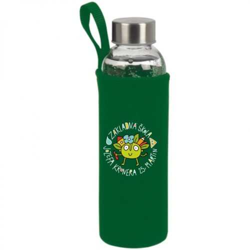 Fľaša sklenená 500ml v neoprénovom púzdre ... po ZELENEJ